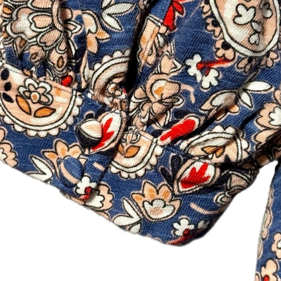 Boden Jersey Puff Sleeve V-Neckline Paisley Print Mini Dress - Picture 12 of 16